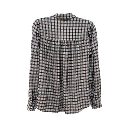 Rails Shirt Womens Angelica Check Flannel Small Beige Black Plaid Button Front - Picture 5 of 12